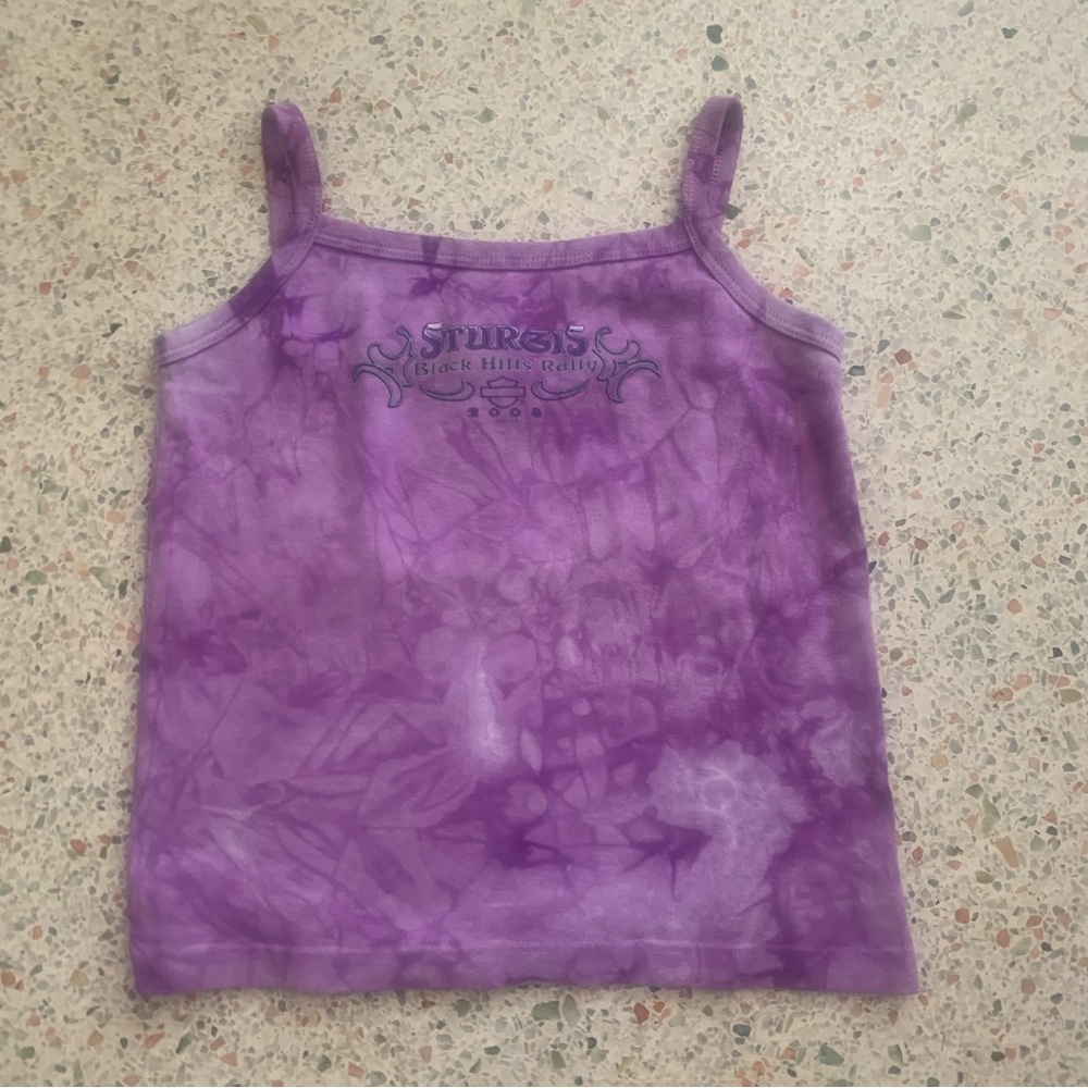 Harley-Davidson Purple Tank Top with Tie-Dye Effect